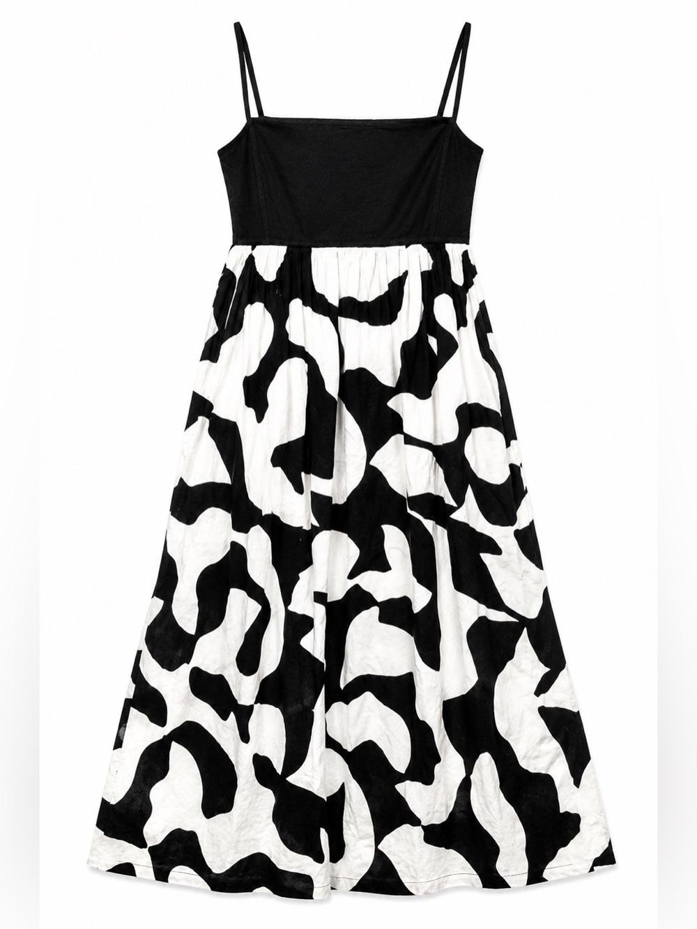 Abercrombie & Fitch LT Linen Maxi Dress Black White Tie Back Resort Coastal Chic